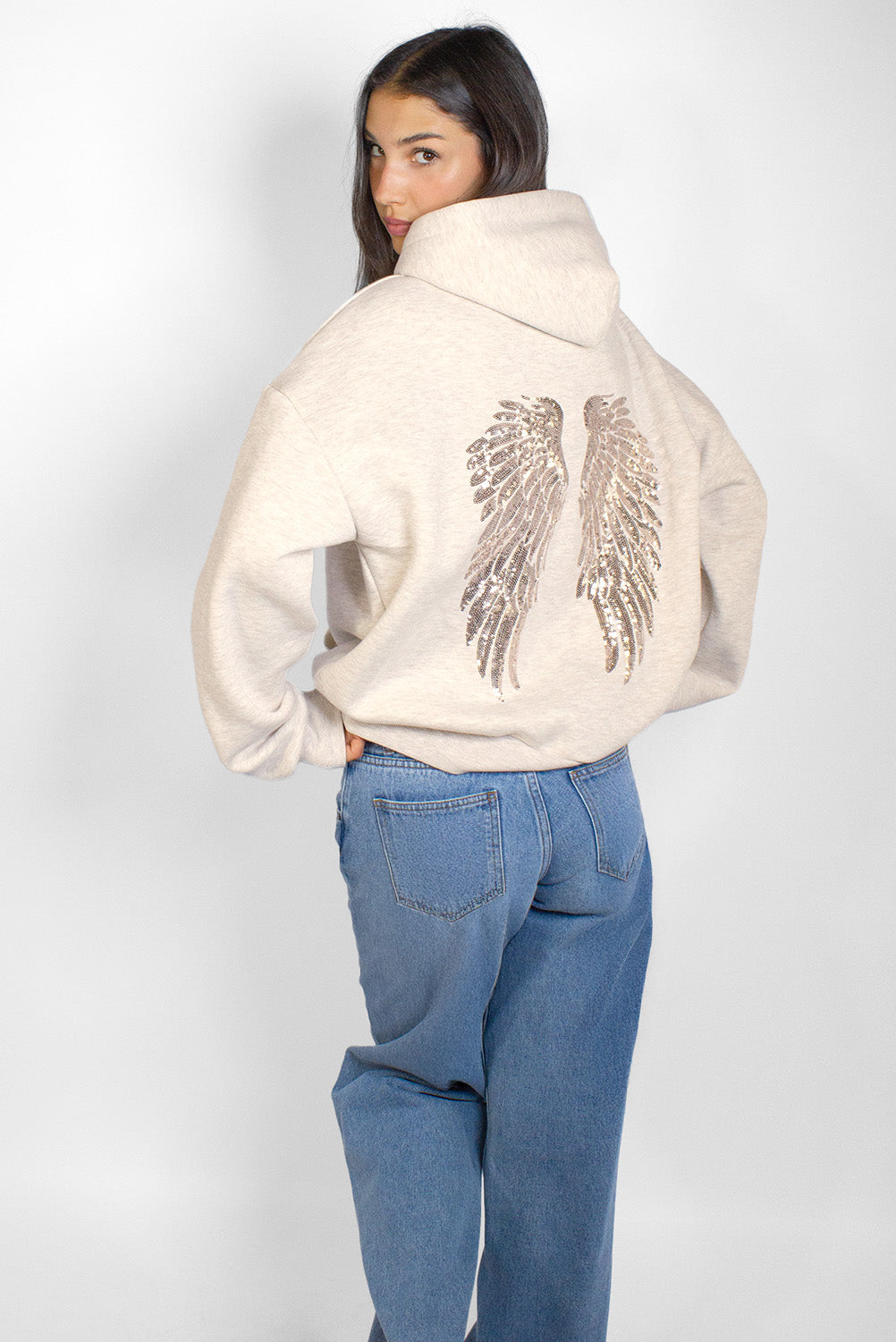 Wings sequin hoodie | Subdued