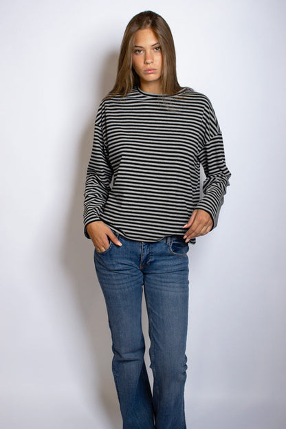 Striped crew-neck T-shirt | Subdued