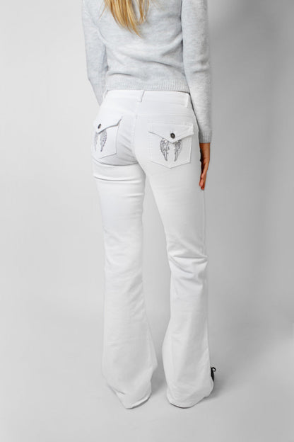 Low-waist flared jeans with pockets with wings | Subdued