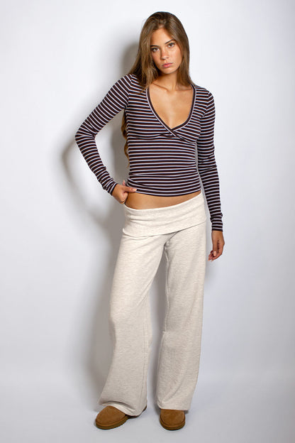 Trousers with turn-up hem | Subdued