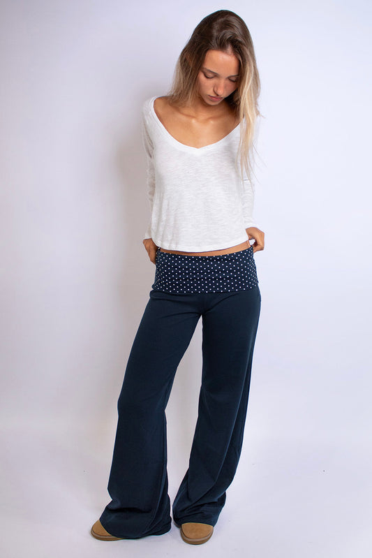 Wide-leg pants with cuffs | Subdued