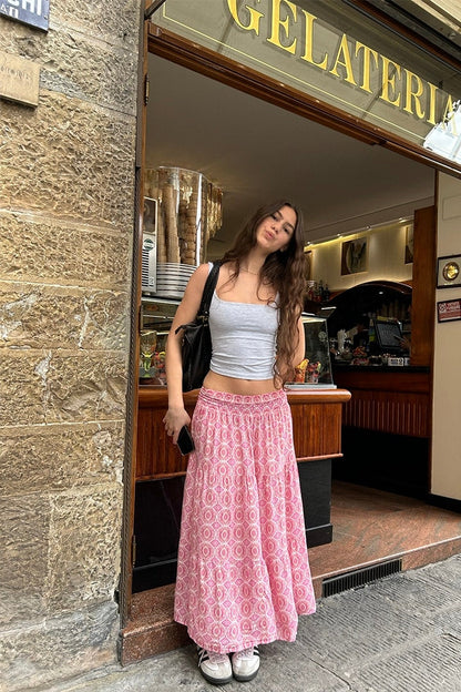 Long ruffle skirt | Subdued