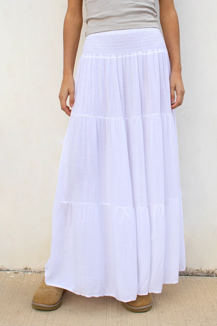 Long ruffle skirt | Subdued