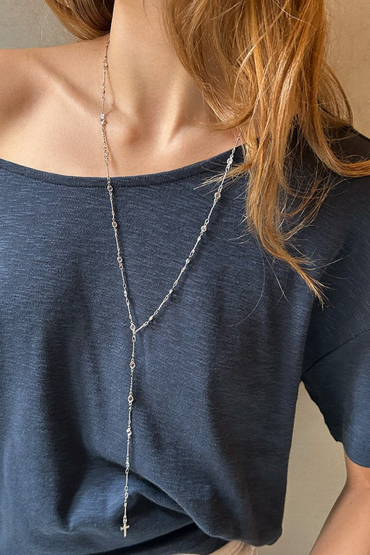 Long necklace with cross | Subdued
