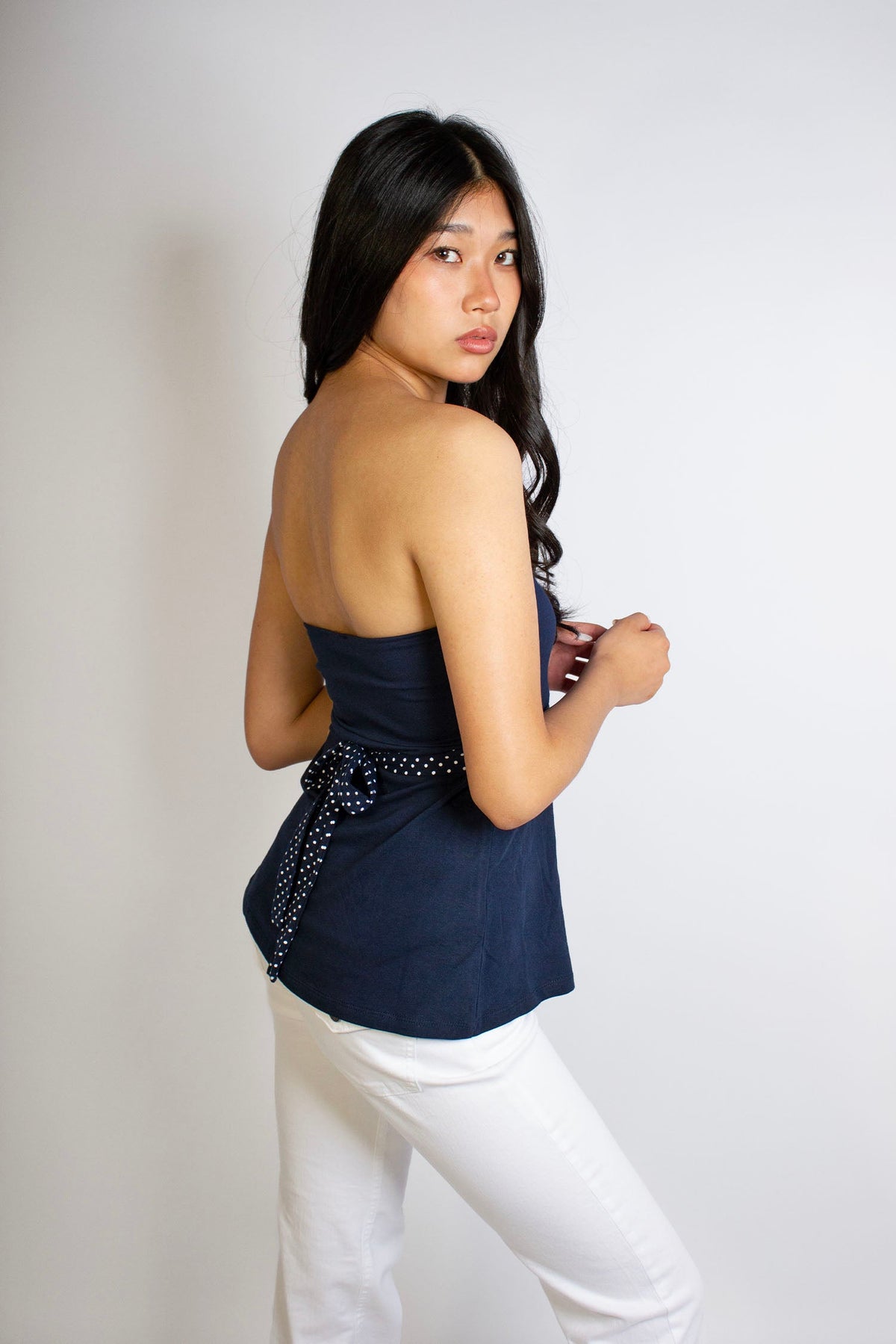 Bandeau top with back bow | Subdued