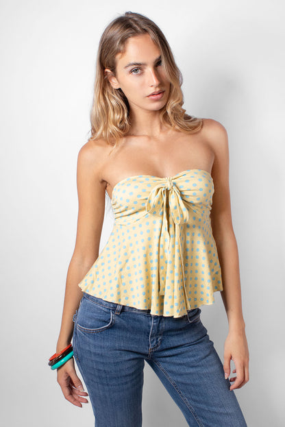 Bandeau top with a bow | Subdued