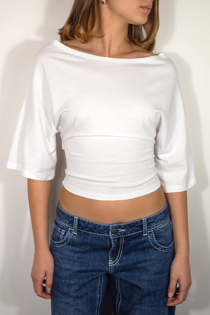 T-shirt with back lacing | Subdued